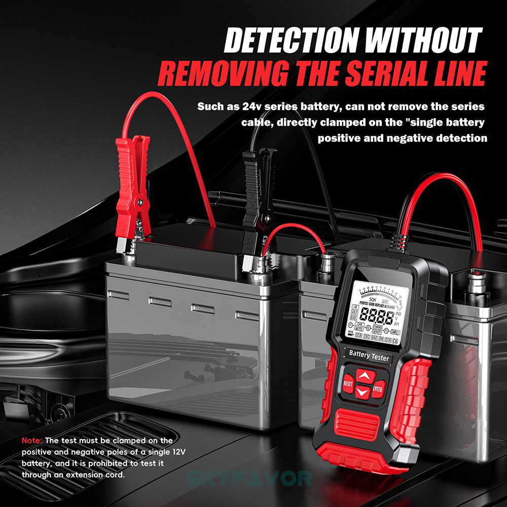 12V 24V Universal Car Battery Tester - Automatic Lead Acid Analyzer with CCA & Internal Resistance Test (Car/Truck/Motorcycle)