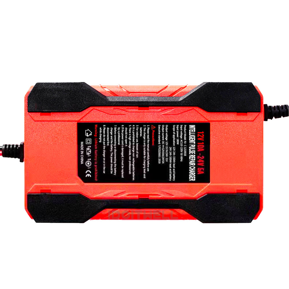 12V 24V Touch Screen Car Battery Charger - Intelligent Pulse Repair Fast Charging for GEL/WET Lead Acid 12V Car Battery Charger