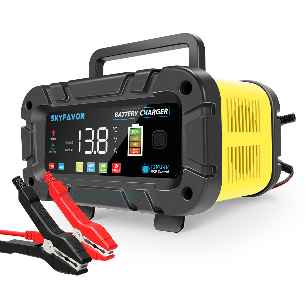 New Professional Automatic Car Battery Charger 12V 20A Battery Charger for Cars Boats Lifepo4 Lead Acid Intelligent for Car Boat