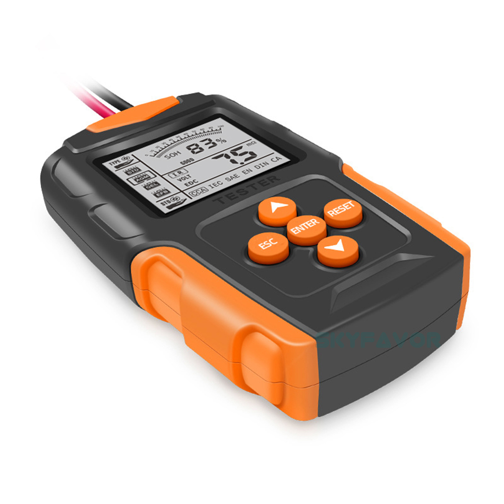 Universal 12V 24V Digital Automotive Battery Tester CCA Analyzer for Cars Trucks Motorcycles Battery with High-Capacity Testing
