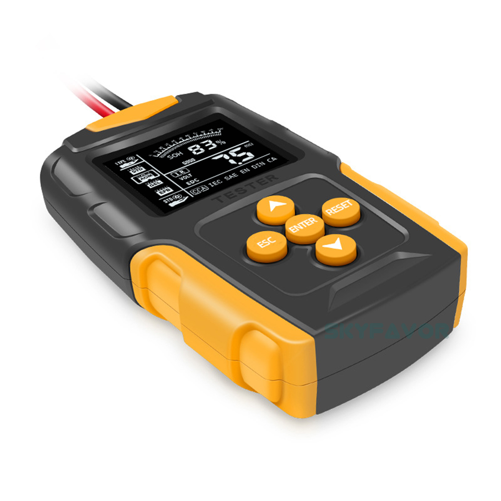 Universal 12V 24V Digital Automotive Battery Tester CCA Analyzer for Cars Trucks Motorcycles Battery with High-Capacity Testing