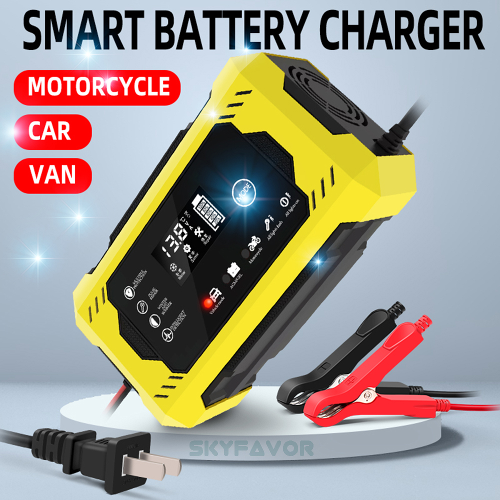 Trending Motorcycle Car Battery Charger 12V 6A Smart Automatic Maintenance-free Deep Cycle 12V 6 Amp Lead Acid Battery Charger
