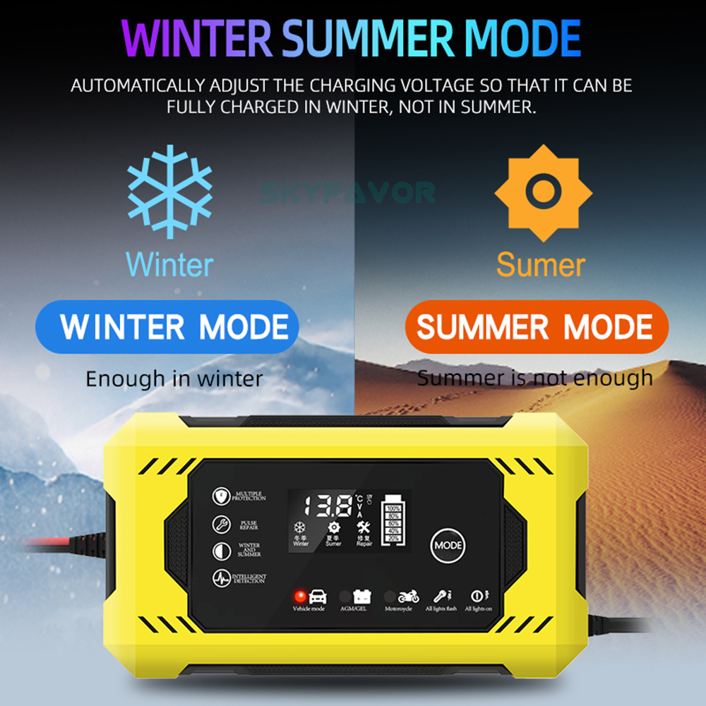 Trending Motorcycle Car Battery Charger 12V 6A Smart Automatic Maintenance-free Deep Cycle 12V 6 Amp Lead Acid Battery Charger