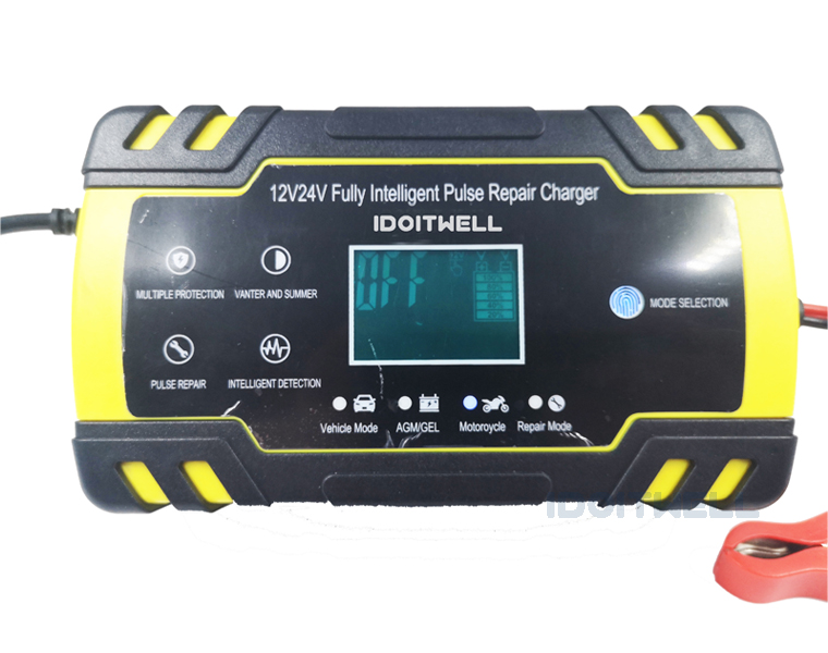 12v 24v Automatic Car Battery Charger AGM GEL WET Fast Charger 12V 8A 24V 4A Intelligent Pulse Repair Lead Acid Battery Charger