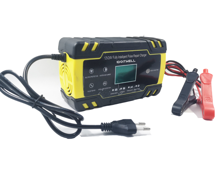 12v 24v Automatic Car Battery Charger AGM GEL WET Fast Charger 12V 8A 24V 4A Intelligent Pulse Repair Lead Acid Battery Charger