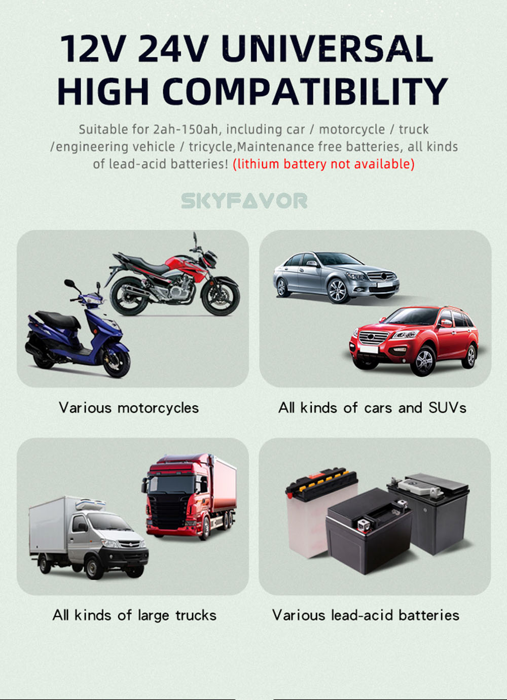 Smart Pulse Repair Car Battery Charger 12V 24V 12V 10A 24V 5A Intelligent Charging for AGM GEL Wet Lead Acid Battery Motorcycle