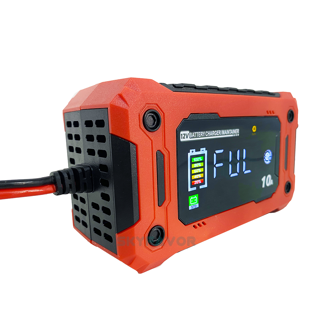 Hot Selling 12V 10A  Multi-Functional Car Battery Charger Automatic Universal for Lead-Acid LiFePO4 Power Supply Battery Charger