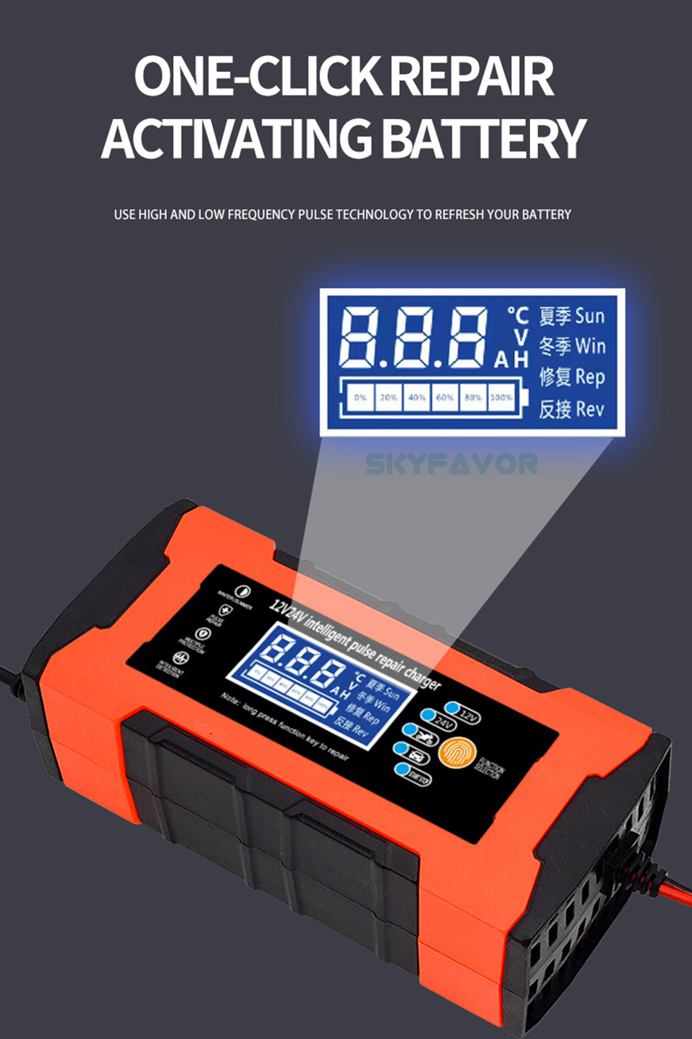 New Arrival Smart Automatic Car Battery Charger 12V 24V 5A Universal for Truck Car - Pulse Repair for Lead Acid Battery Charger