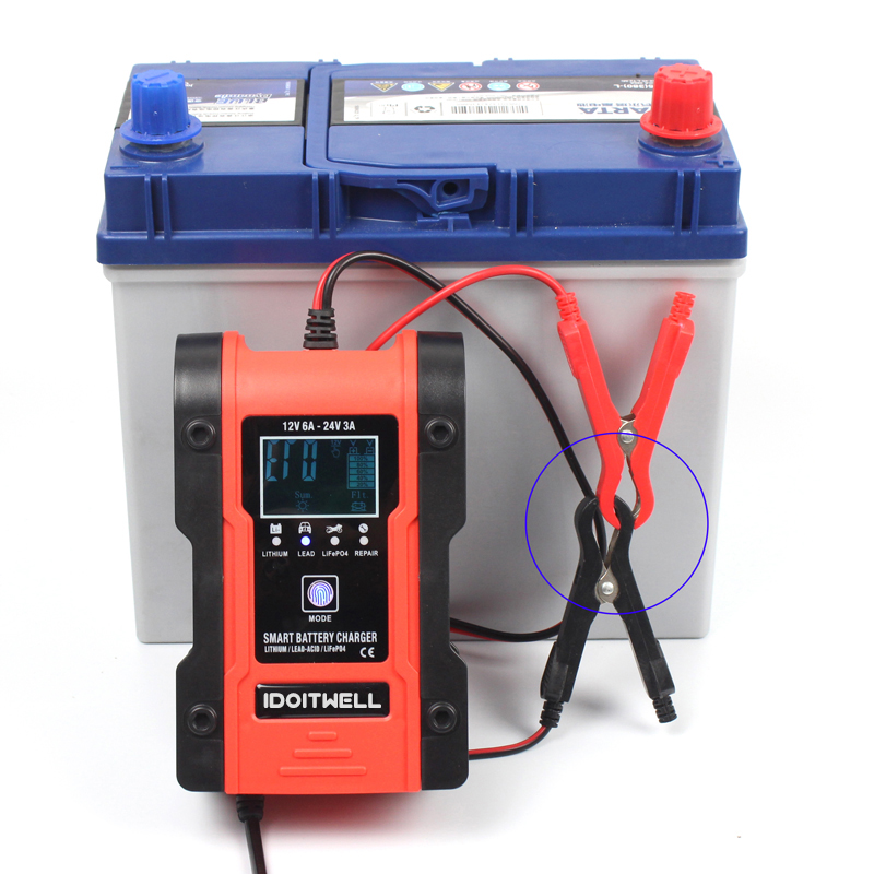 Smart Portable Car Battery Charger 12V24V Automatic Universal Fast Charging Suitable for Motorcycle Lead-Acid LiFePO4 Batteries
