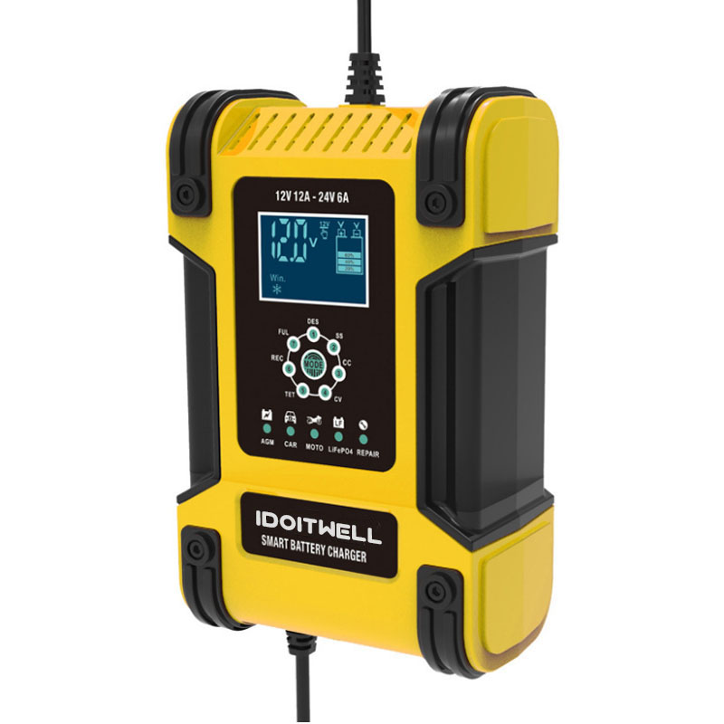 Trending Truck Car Battery Charger 12V 24V 12A 6A Automatic Smart Universal Lifepo4 and EFB GEL AGM Lead Acid Battery Charger
