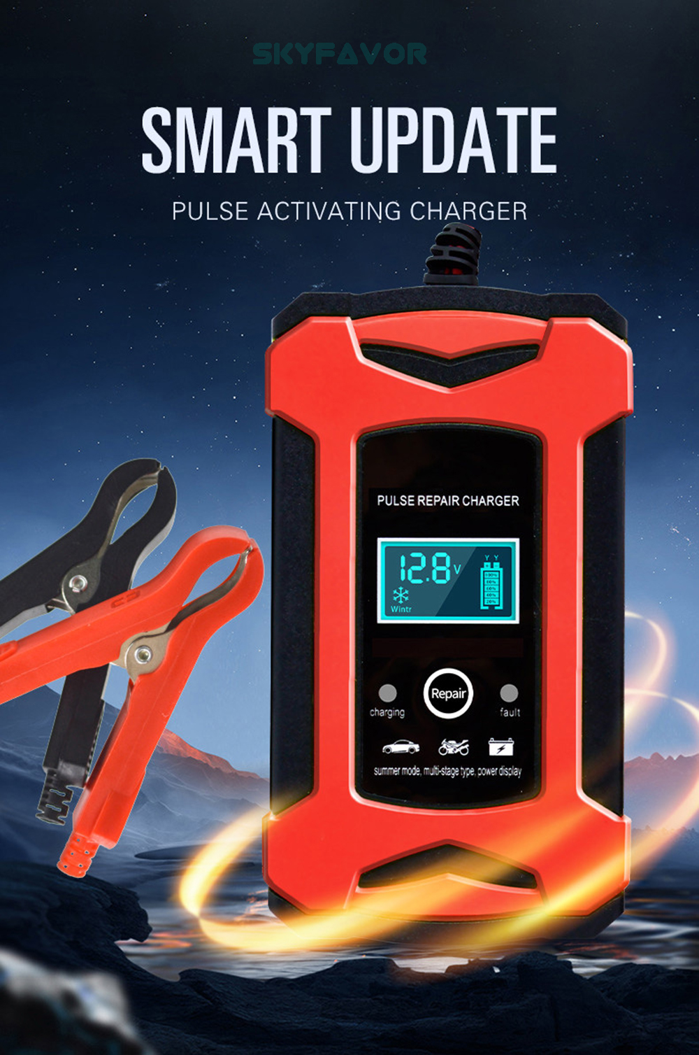 Trending Products 12V Lead Acid Battery Charger 12V 6A Automatic Pulse Repair Gel Agm Lead Acid Motorcycle Car Battery Charger