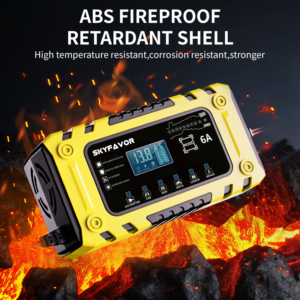 Trending Products 12V Battery Charger 12V 6A Power Automatic Supply Universal Lifepo4 Lead Acid Motorcycle Car Battery Charger