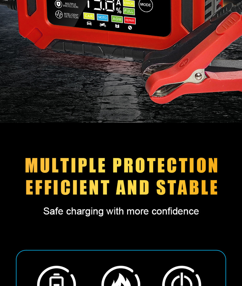 New Product Lead Acid Battery Charger 12V 6A New Arrival Lead Acid Gel Agm Smart Automatic Motorcycle Car Battery Charger