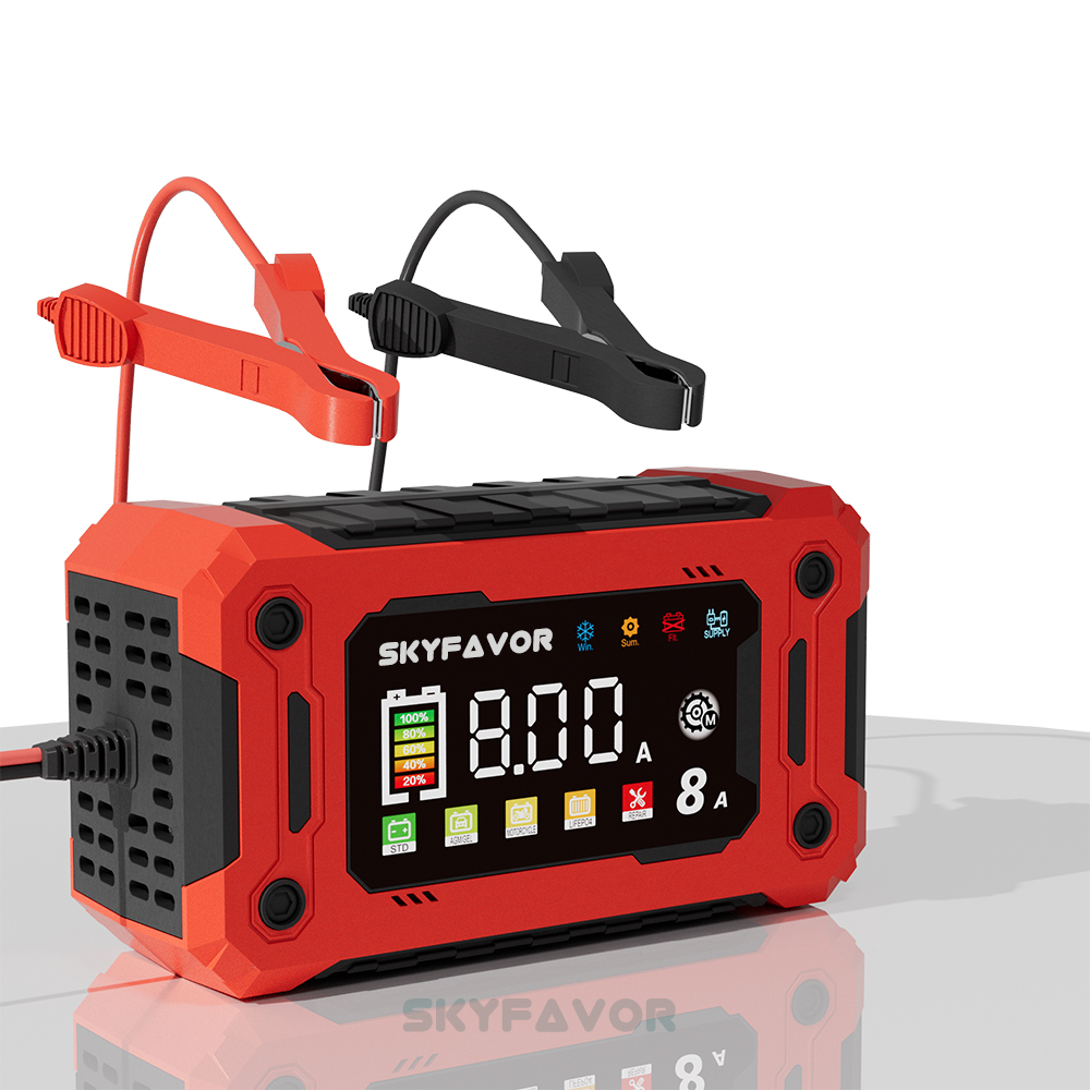 Trending Products 12V Lead-acid Battery Charger 12V 8A Automatic Smart 12 Volt Lifepo4 Lead Acid New Car Battery Charger