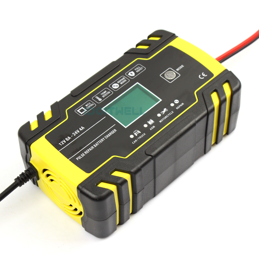 Smart 12V 24V Motorcycle Golf Car Battery Charger Desulfator Lead Acid Battery Charger Maintainer Pulse Repair Battery Charger