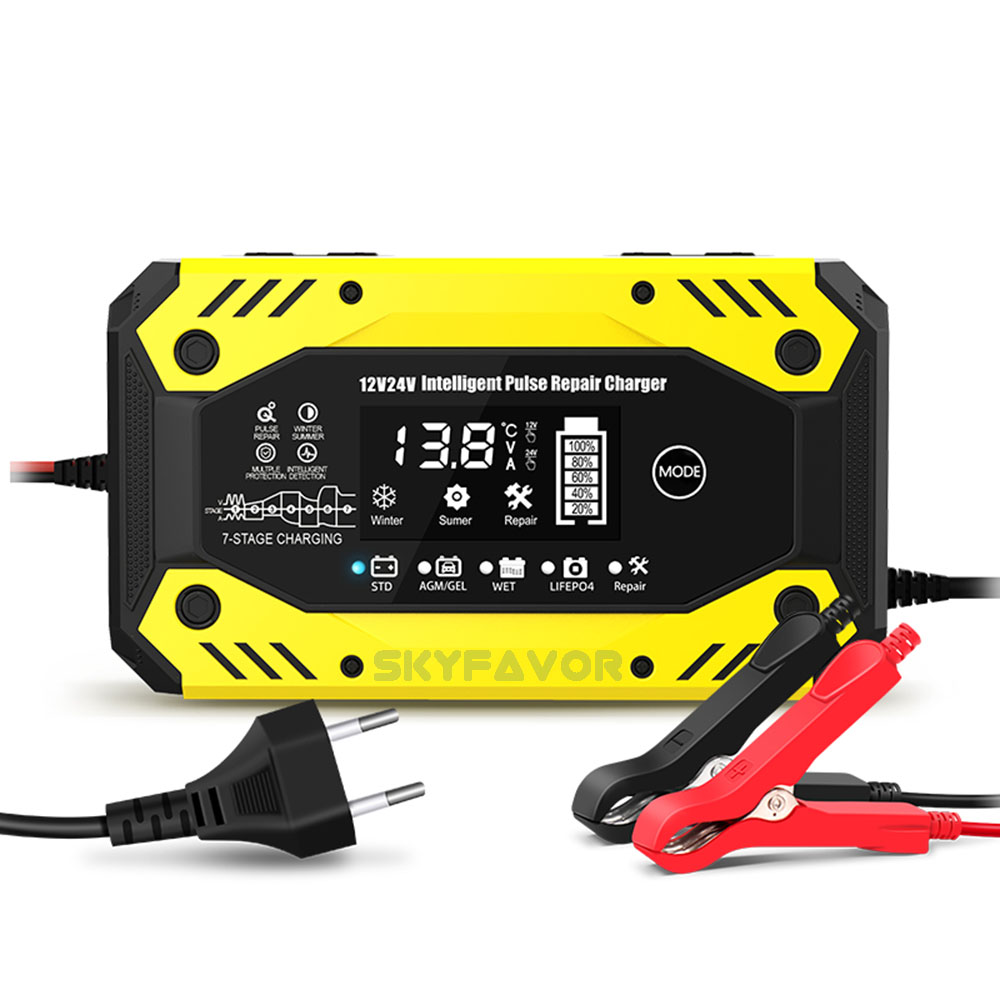 Lead Acid Lifepo4 12volt 50ah Battery Charger 12V 24V 10A Multi-function Universal LFP AGM GEL ARM Pulse Repair Battery Charger