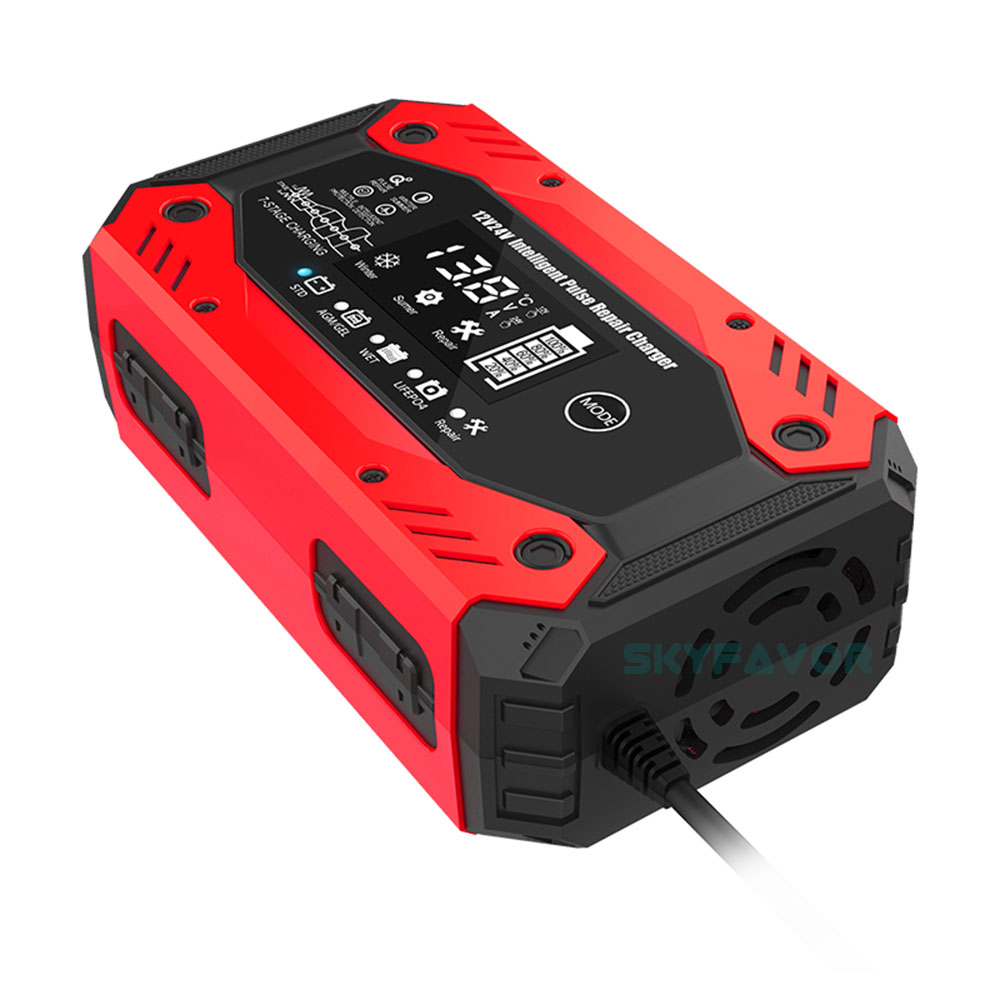 Lead Acid Lifepo4 12volt 50ah Battery Charger 12V 24V 10A Multi-function Universal LFP AGM GEL ARM Pulse Repair Battery Charger