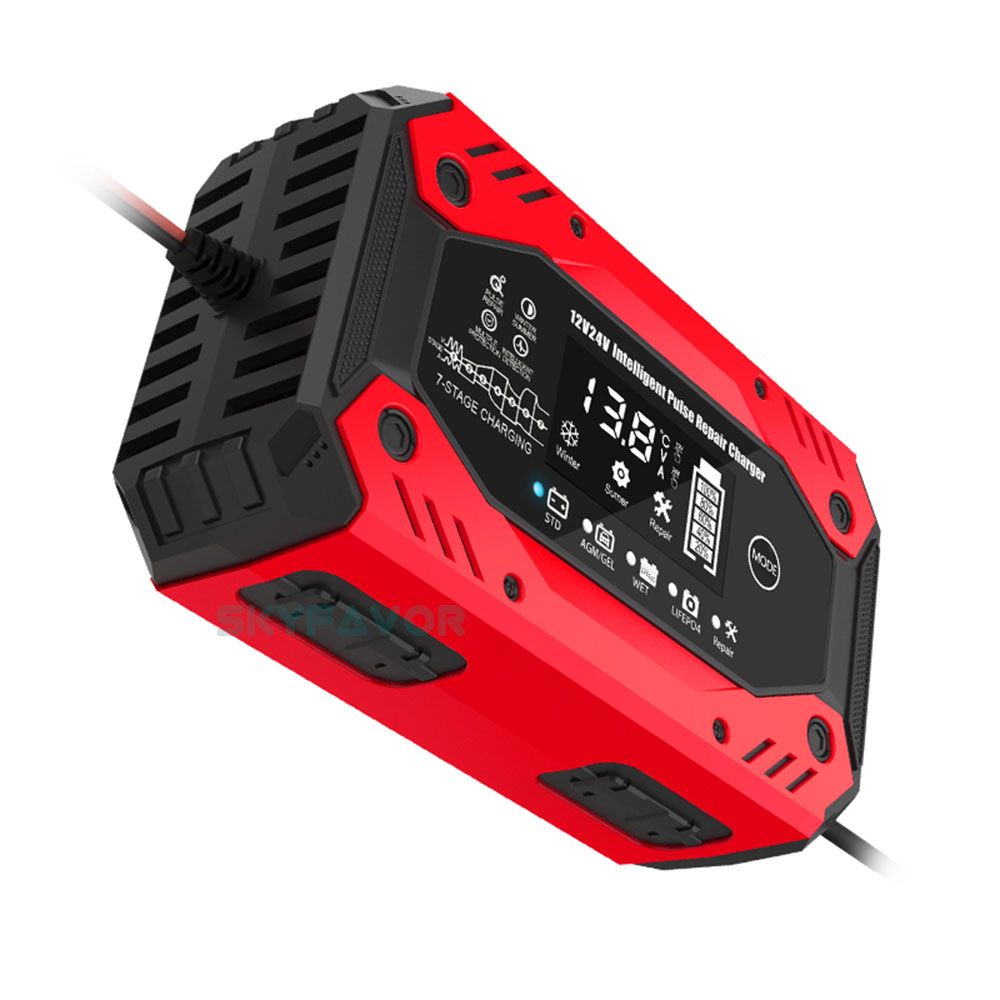 Lead Acid Lifepo4 12volt 50ah Battery Charger 12V 24V 10A Multi-function Universal LFP AGM GEL ARM Pulse Repair Battery Charger