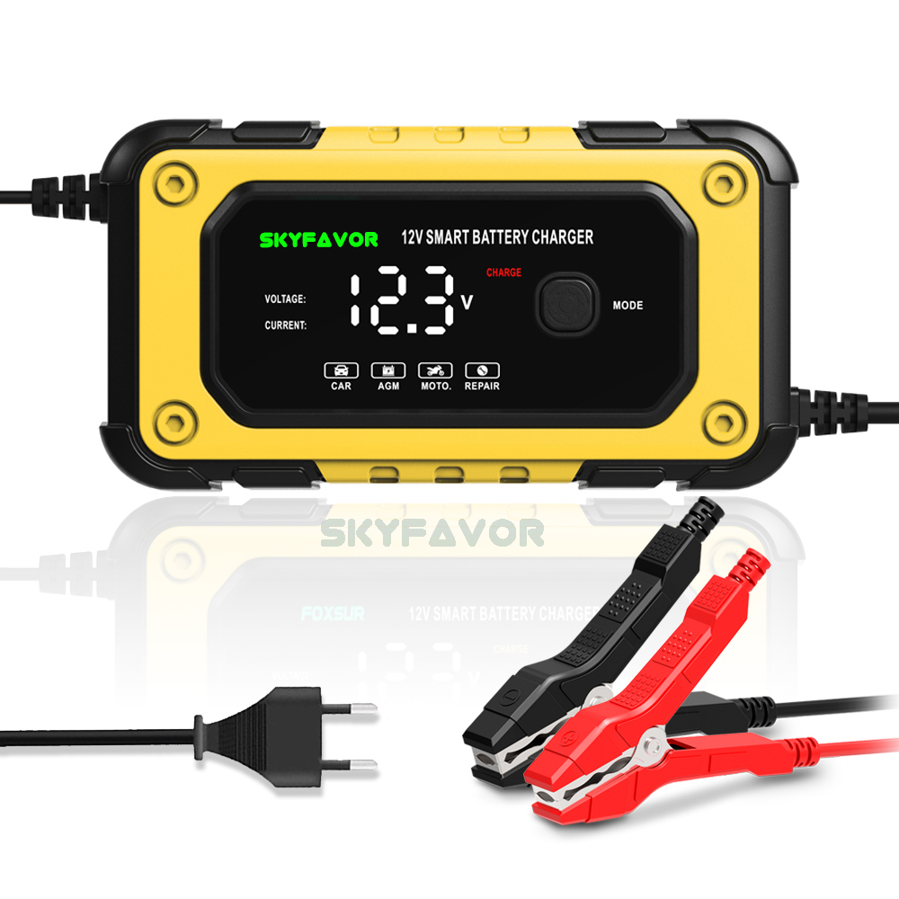 Hot Selling Pulse Repair Battery Charger 12V 6A SUV Motorcycle Car Battery Charger for 12 Volt Deep Cycle Lead Acid Battery