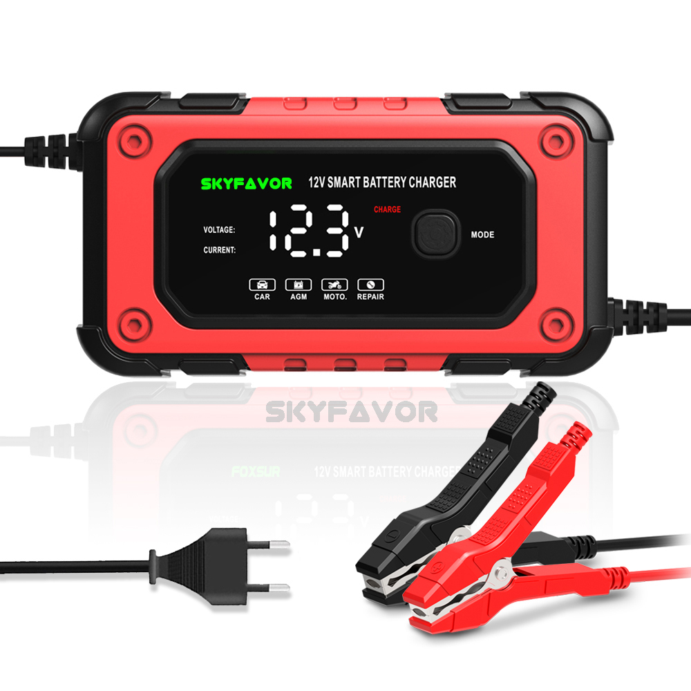 Hot Selling Pulse Repair Battery Charger 12V 6A SUV Motorcycle Car Battery Charger for 12 Volt Deep Cycle Lead Acid Battery