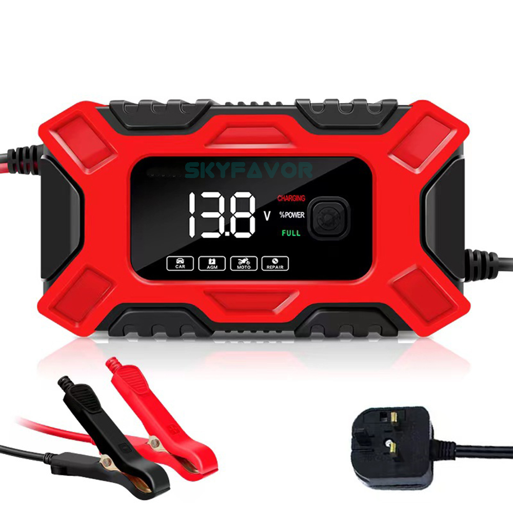 Newest Pulse Repair 12V Battery Chargers 12V 6A Automatic Intelligent Start Stop Pulse Repair Lead Acid 12 Volt Battery Charger