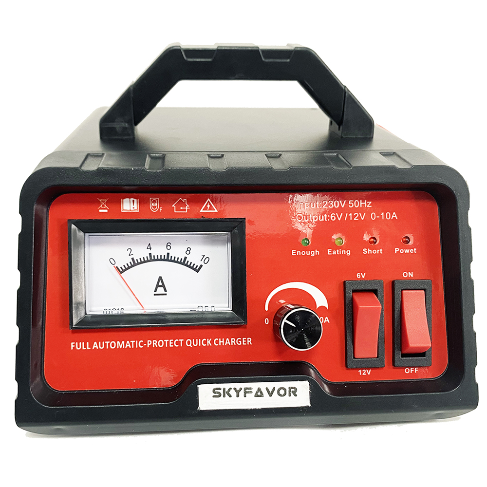 Fast Truck Motorcycle Car Battery Charger 6V 12V 10A Adjustable Flooded Gel AGM Maintenance Free Deep Cycle Battery Charger