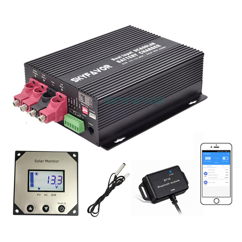New Products 2025 24v to 12v Dc Charger Automatic Dual Input MPPT Solar 50A DC to DC Charger for RV Yacht Trailer Camper