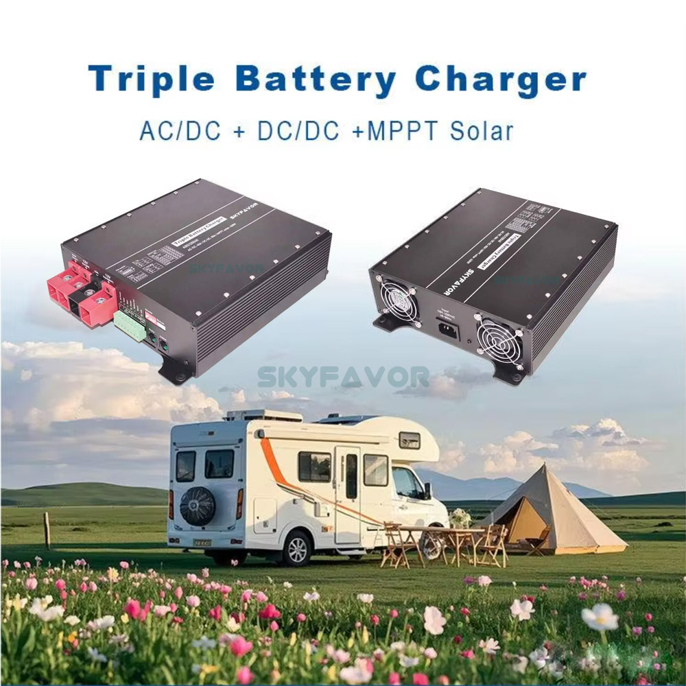 New Arrival 12V DC to DC Charger 12V 60A Multi Function on Board AC to DC 12V 40A and  MPPT Solar Charger 30A RV Battery Charger