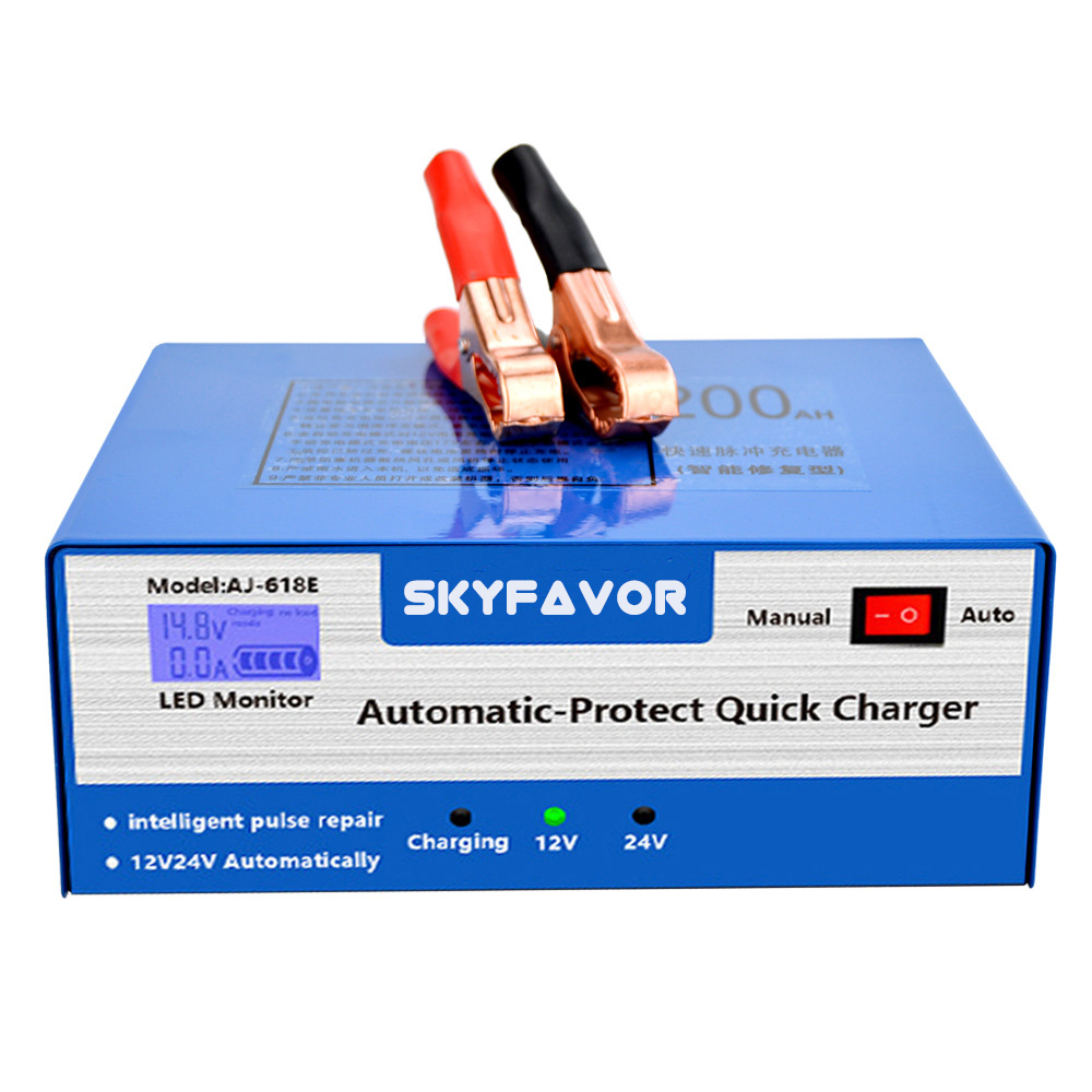 Automatic 12V 10A 24V 5A Battery Charger Auto Shutoff Charger - Universal for Car Boat Marine Truck Motorcycle Batteries Charger