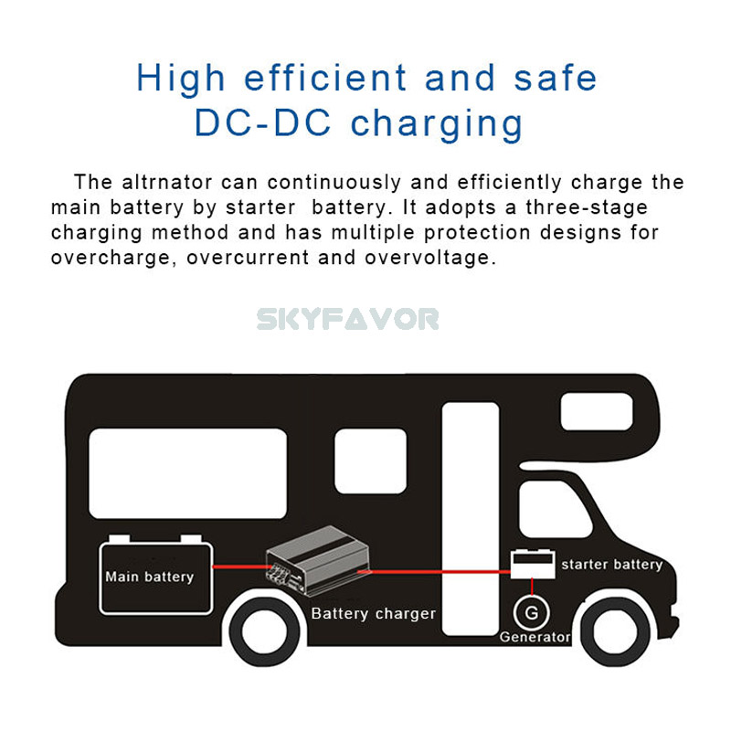 New Arrival DC to DC Charger 12V 30A Universal Automatic Fast Smart on Board Battery to Battery Charger 12V RV  Trailer Yacht