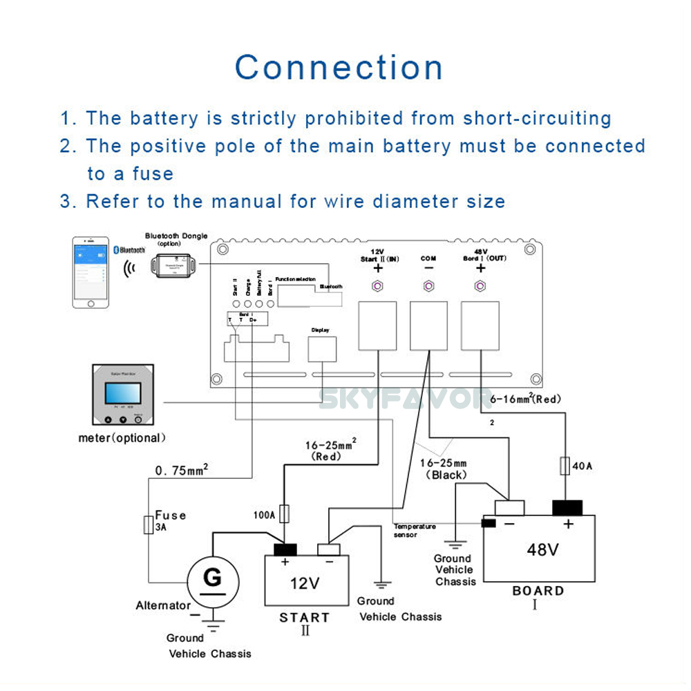 Best Seller Smart Dc-dc Charger 12V to 48V 16A Automatic Multi Function 4WD Camper Trailer Yacht RV Battery to Battery Charger