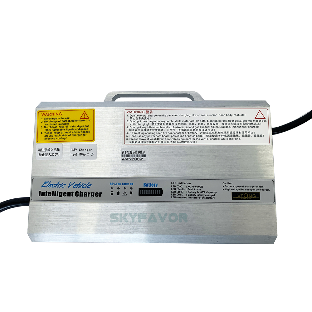 Maintenance Free Lead Acid Battery Charger 48V 25A Golf Cart Charger Y60 Connector for 48 Volt Tour Bus Car Electric Vehicle