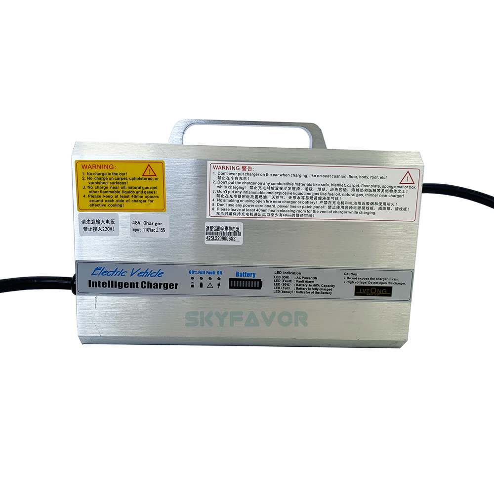 Maintenance Free Lead Acid Battery Charger 48V 25A Golf Cart Charger Y60 Connector for 48 Volt Tour Bus Car Electric Vehicle