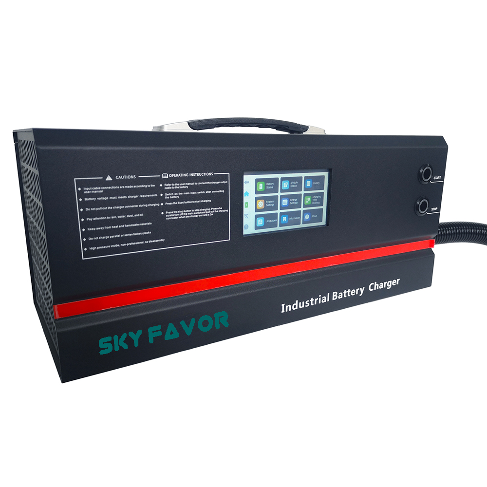 Professional 48V Electric Stacker Charger 48V 50A Automatic with Touch Screen for Forklift Truck 3000W Output Power Special Use