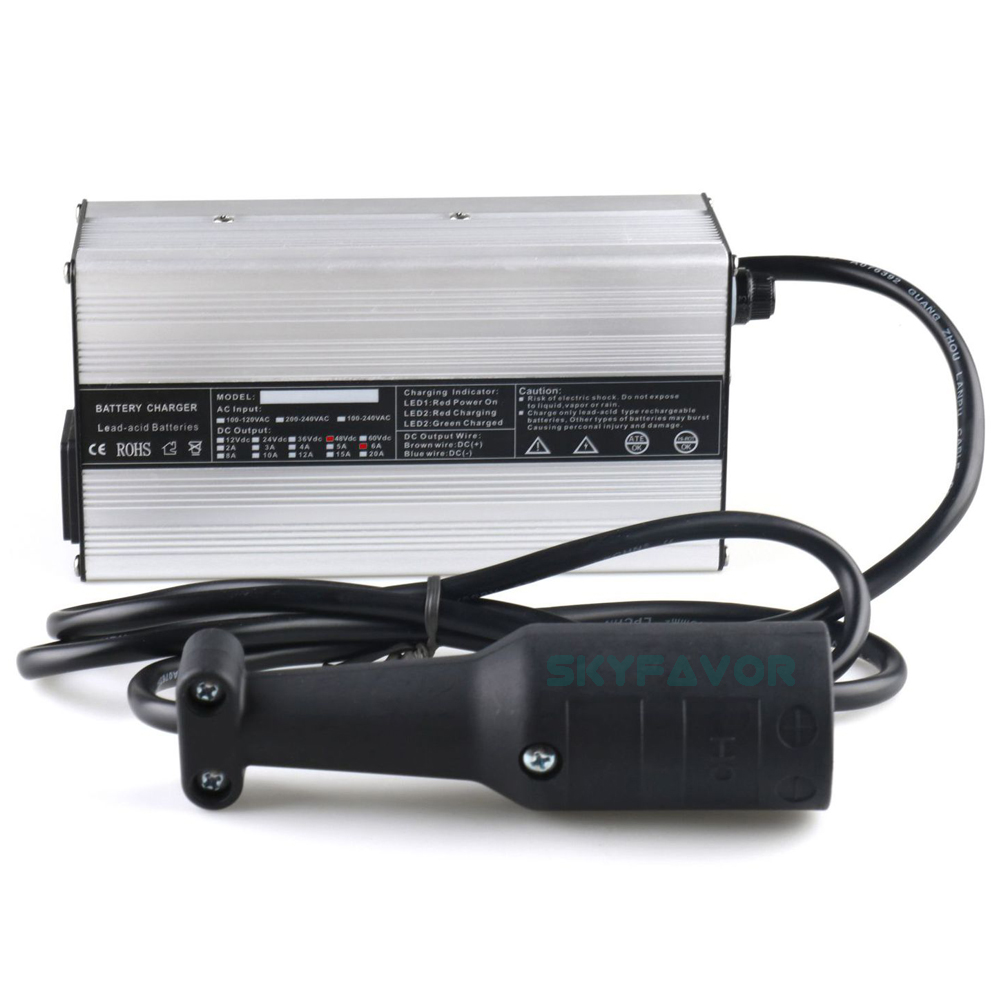 Intelligent 48V 6A Lithium Battery Cherger 54.6V 6A Golf Cart Charger Tour Bus 13S 48 Volt Li-ion Battery Charger with CE RHOS