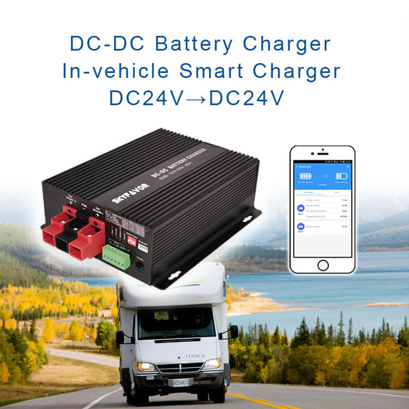 Smart 24V DC to DC Charger Booster 24V 50A Fast Universal Lifepo4 Lead Acid Lithium 24 Volt 4WD Camper Yacht RV Battery Charger