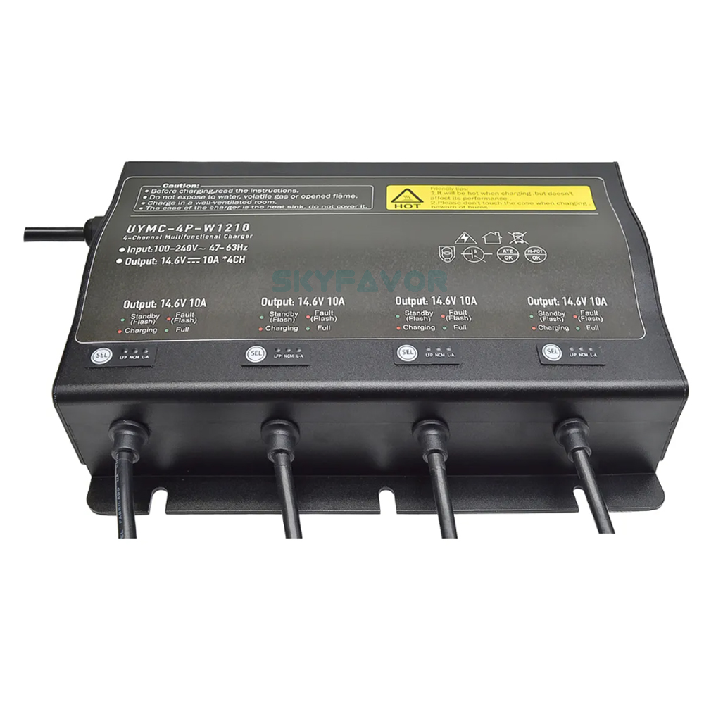 12V 10A Waterproof Automatic Lithium Ion Battery Charger 4 Bank 4 Channel 600W Output Universal Board for Lead Acid Lifepo4