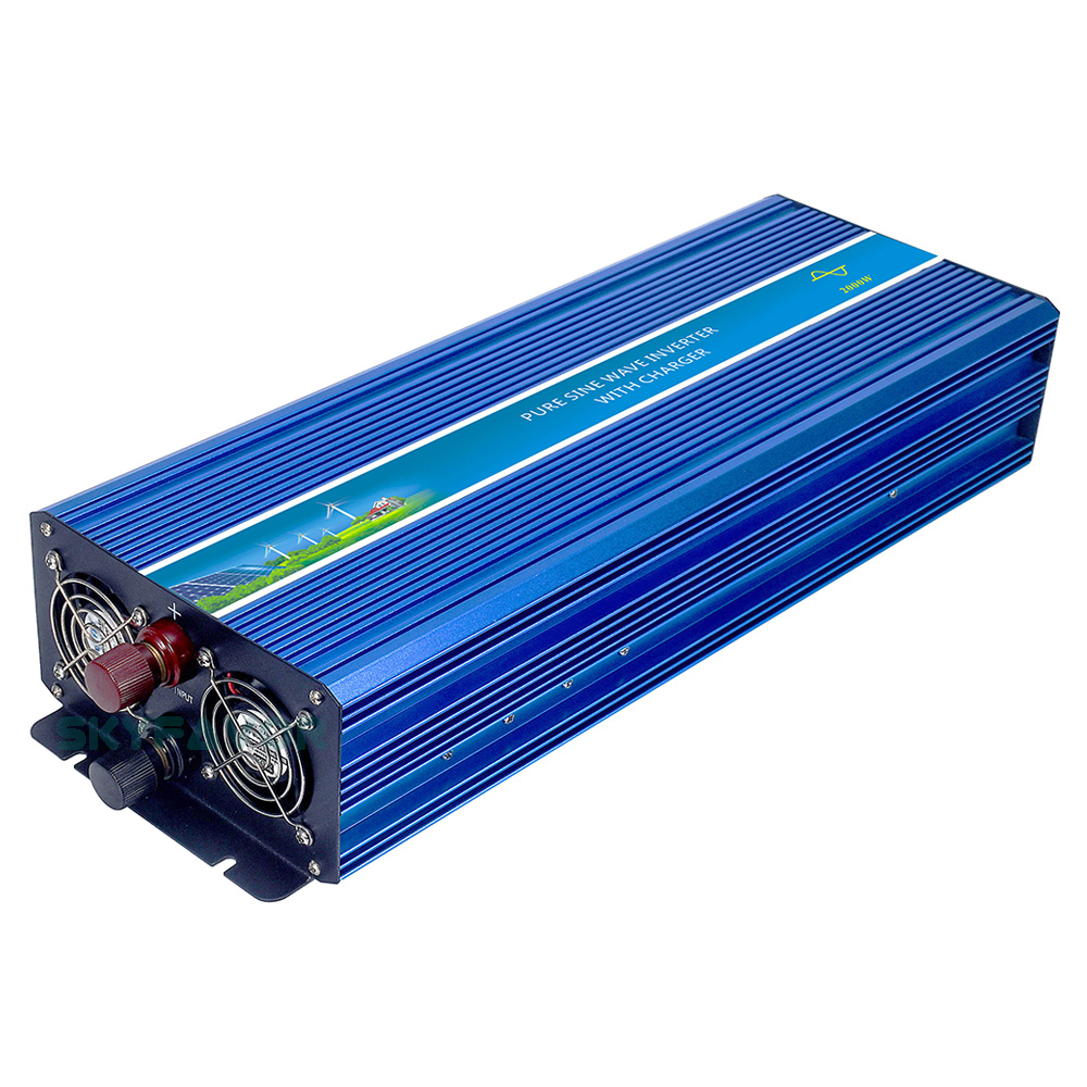 Professional 2000W off Grid Power Inverter 12V 24V DC to AC 110V 230V Pure Sine Wave Inverter with 12V 24V 10A Battery Charger