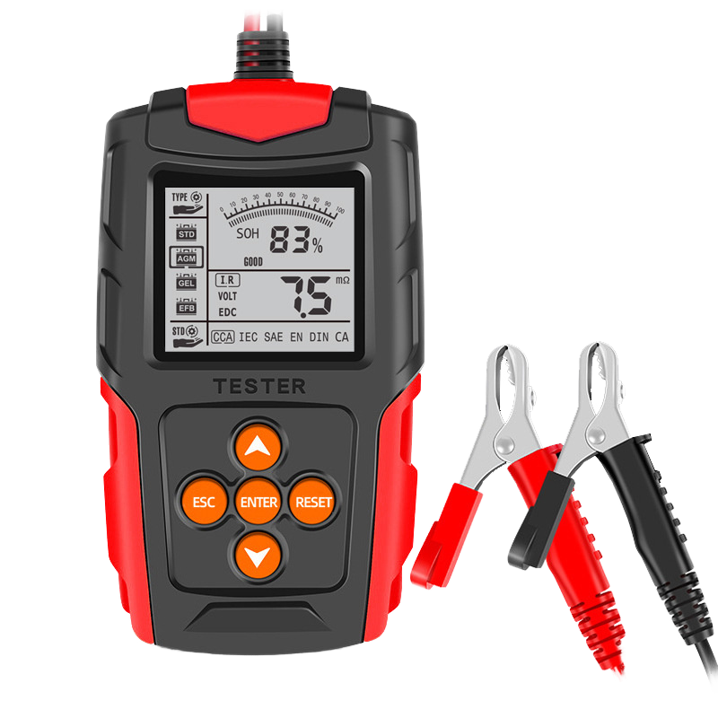 Universal 12V 24V Digital Automotive Battery Tester CCA Analyzer for Cars Trucks Motorcycles Battery with High-Capacity Testing