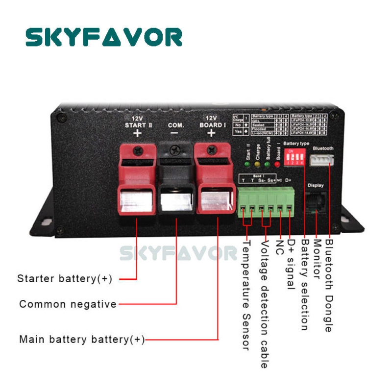 Universal 12Vdc to 24Vdc Battery Charger 24V 25A on Board Fast Automatic Dc to Dc Battery Charger for RV Camper Trailer Yacht